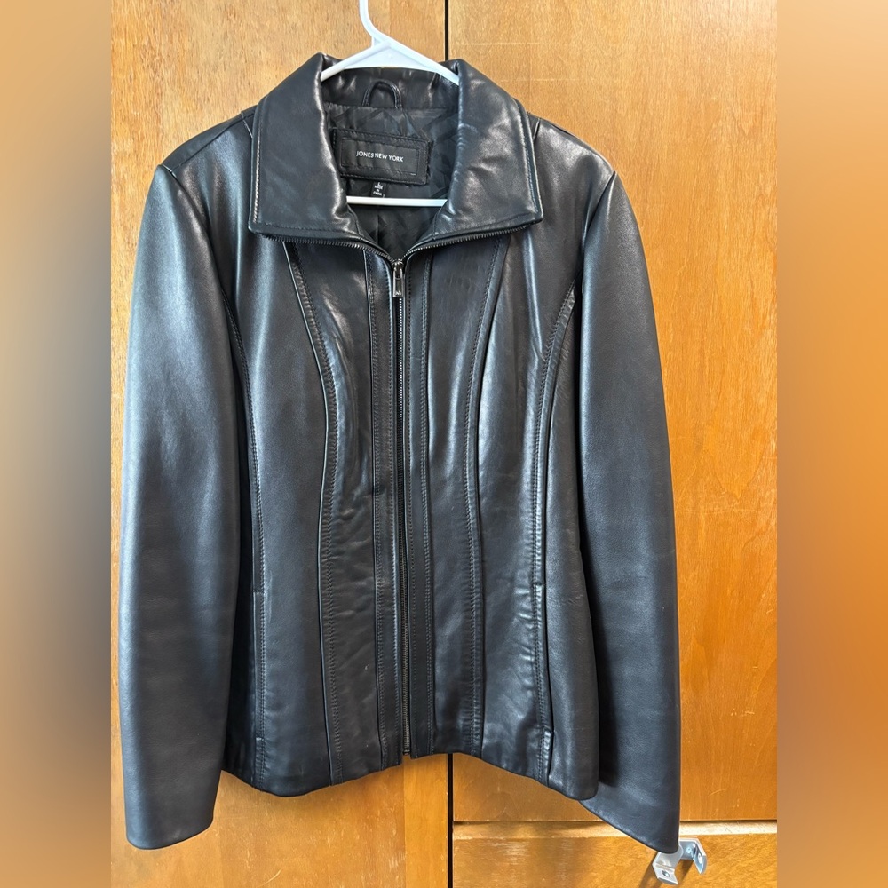 Jones New York Black Leather Jacket
